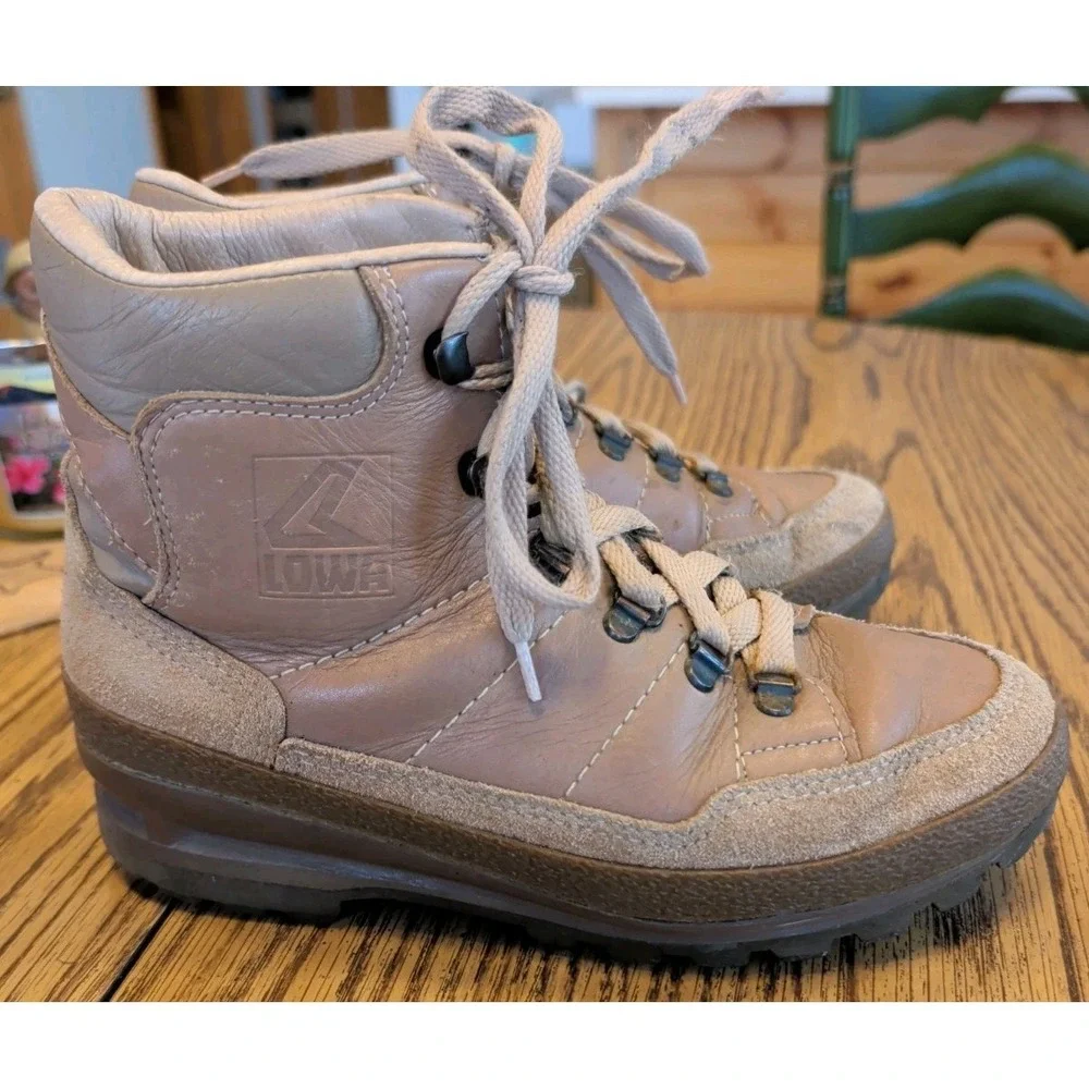 LOWA Tactical Hiking Boots Men's Size 5 Tan Leather & Suede W. Germany